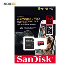 کارت حافظه یا رم 32 گیگابایت سن دیسک SANDISK مدل اکستریم پرو Extreme PRO کلاس A2